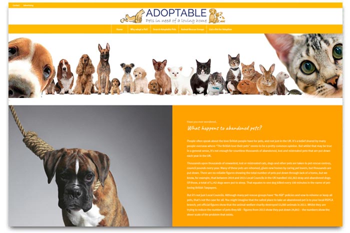 Adoptable - helping UK pet adoption